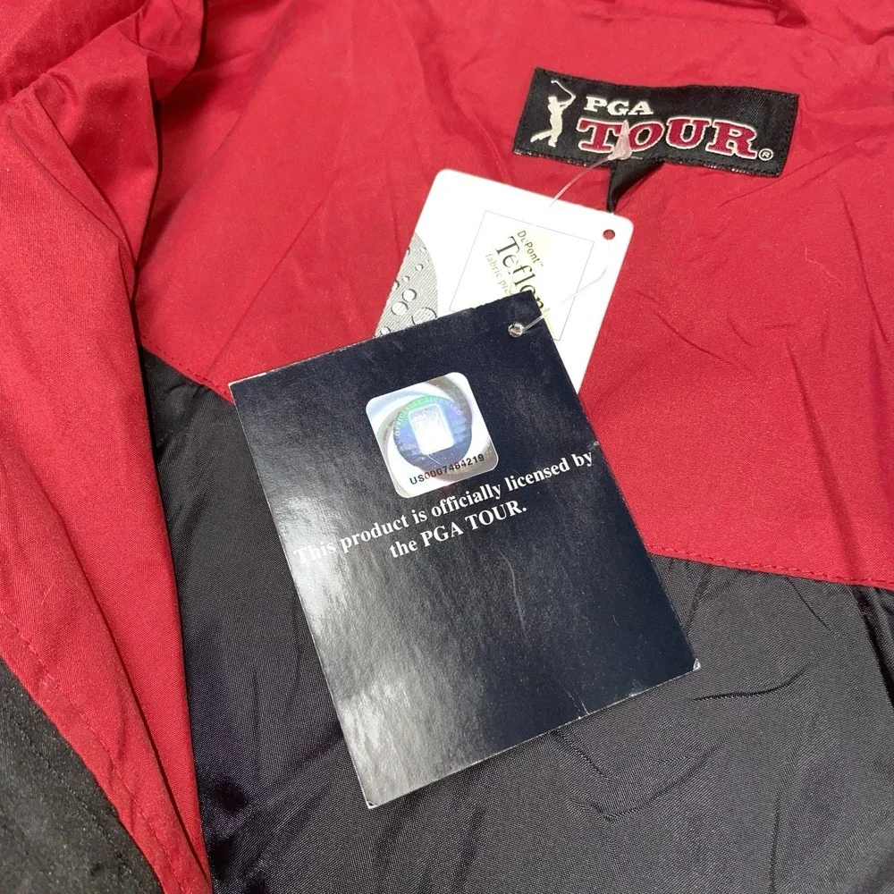 PGA Tour Partners Club Full Zip Windbreaker Jacket NWT Men's XXL Black Teflon